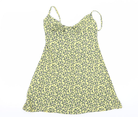 Womens UK Size 4 Topshop Yellow Basic Blouse
