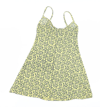 Womens UK Size 4 Topshop Yellow Basic Blouse