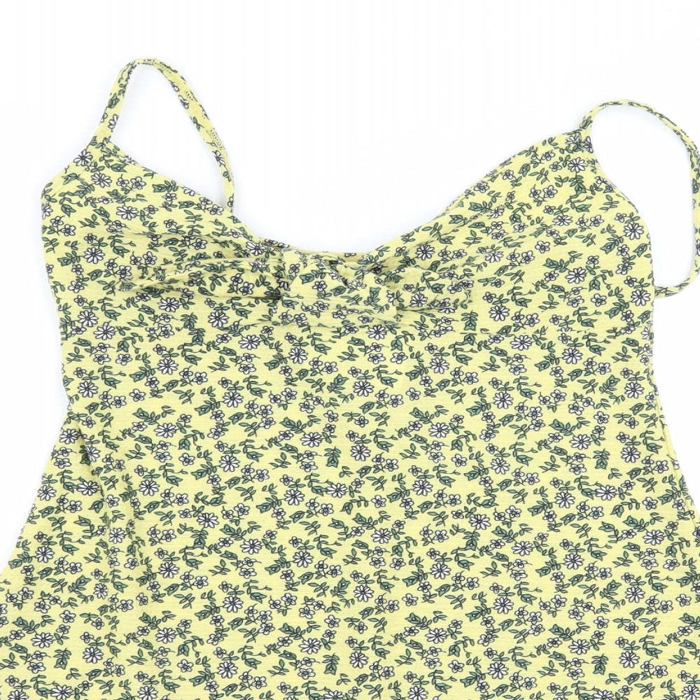 Womens UK Size 4 Topshop Yellow Basic Blouse