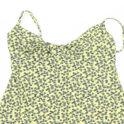 Womens UK Size 4 Topshop Yellow Basic Blouse