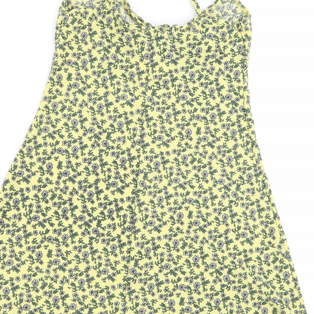 Womens UK Size 4 Topshop Yellow Basic Blouse