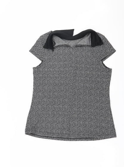 Dorothy Perkins Womens Black   Ringer Blouse Size 14