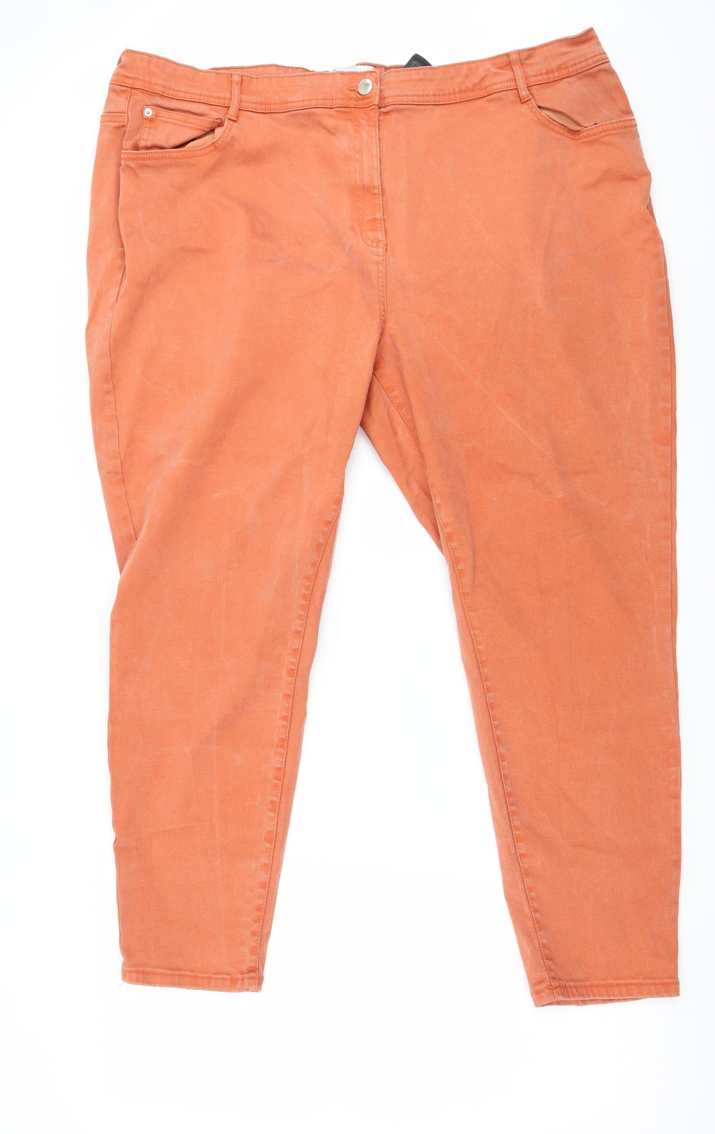 Mens UK Size 26 Soft Touch Regular Fit Skinny Orange Jeans