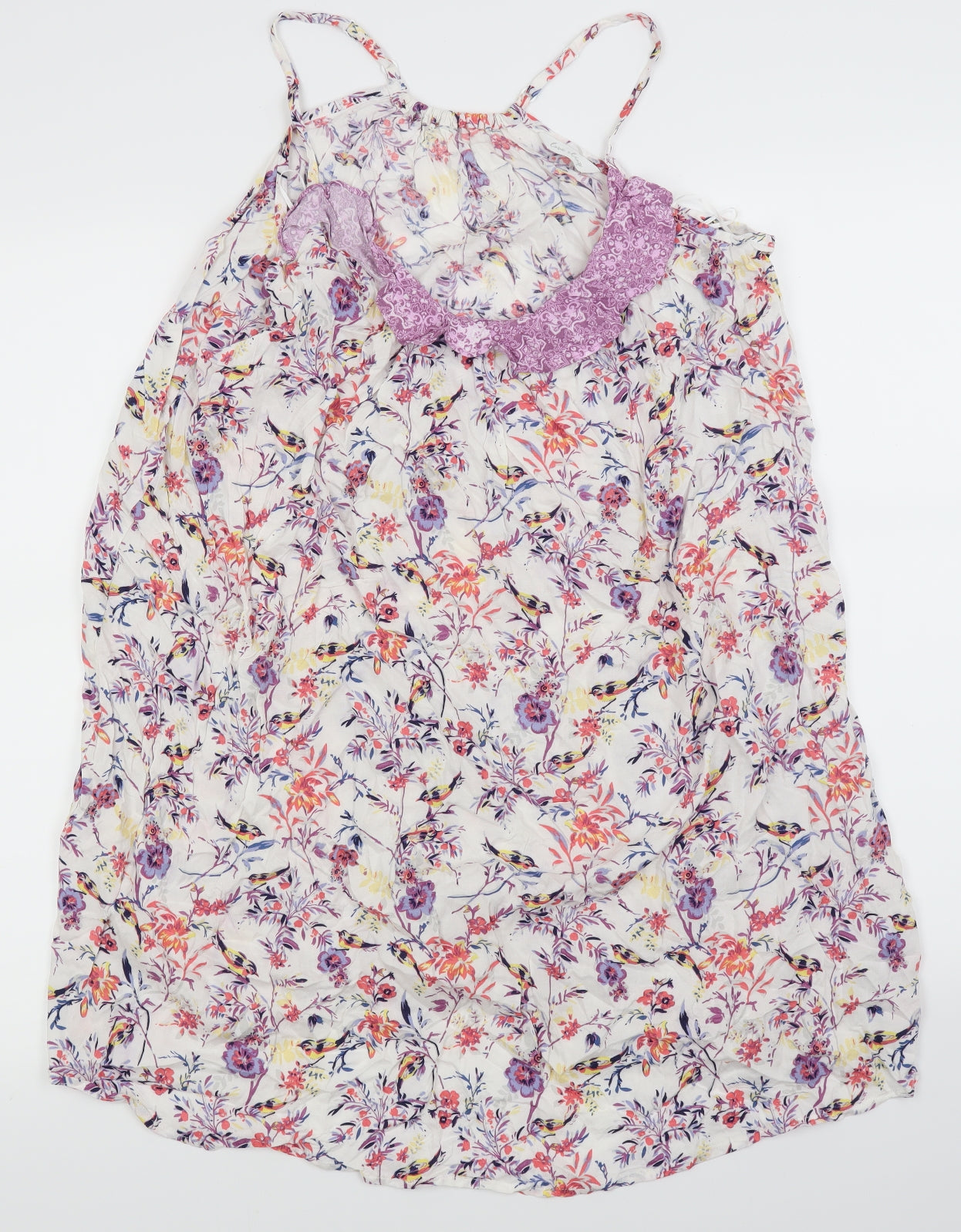 M&S  Womens White Floral  Slip Dress  Size 10