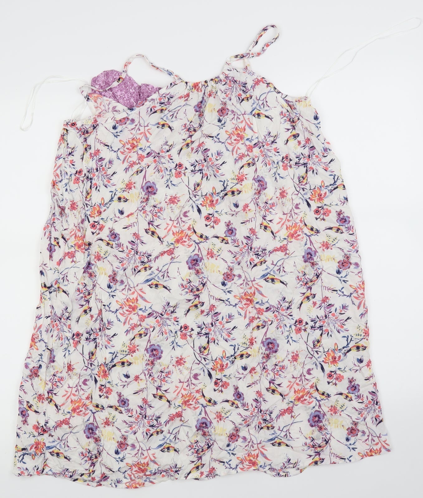 M&S  Womens White Floral  Slip Dress  Size 10