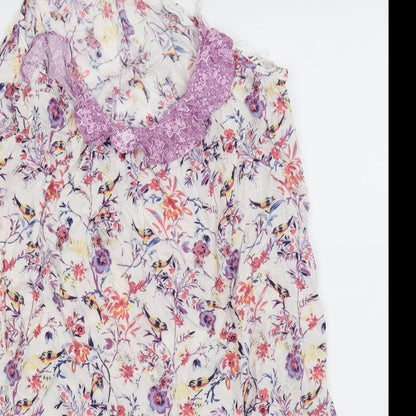 M&S  Womens White Floral  Slip Dress  Size 10