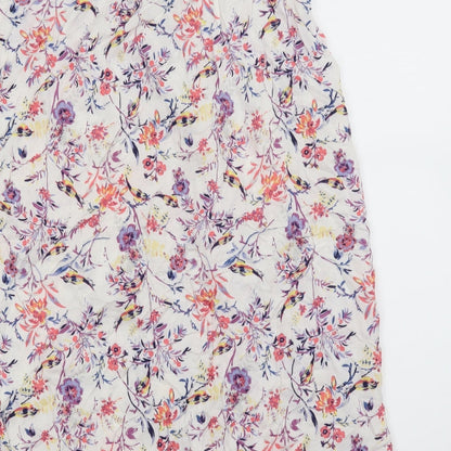 M&S  Womens White Floral  Slip Dress  Size 10