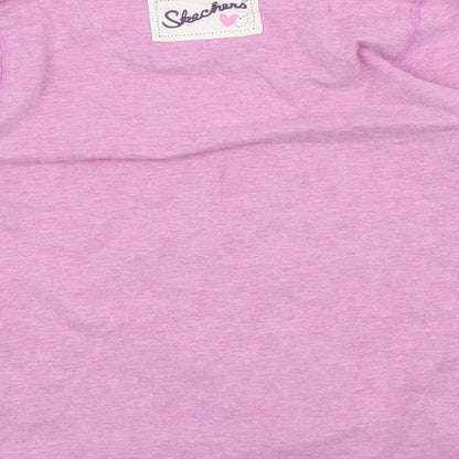 Skechers Girls Purple Floral  Basic Blouse Size 6-7 Years