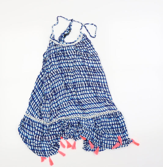 Papaya Womens Blue Polka Dot  Basic Blouse Size S