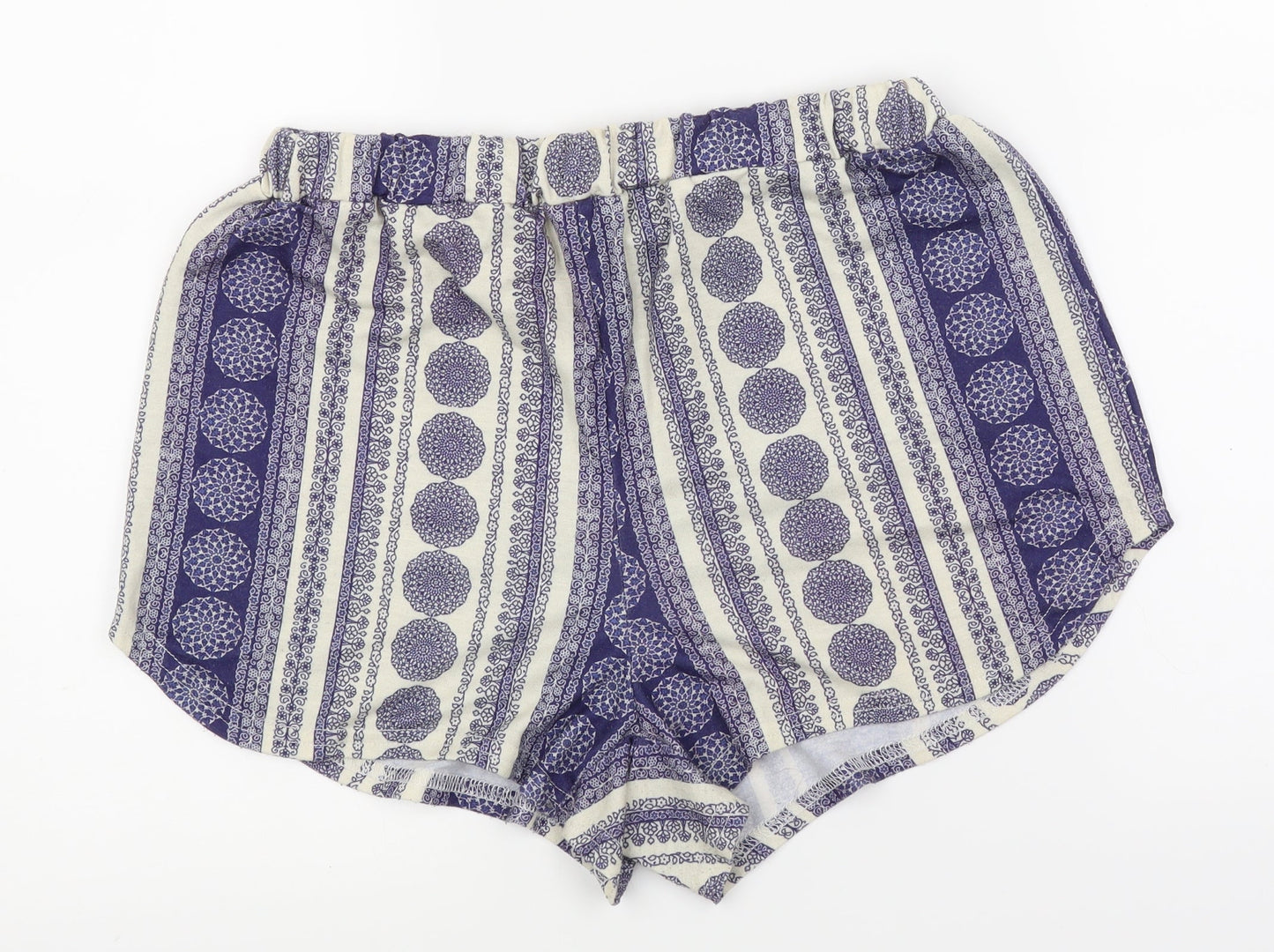 Missguided Womens Blue Striped  Hot Pants Shorts Size 8