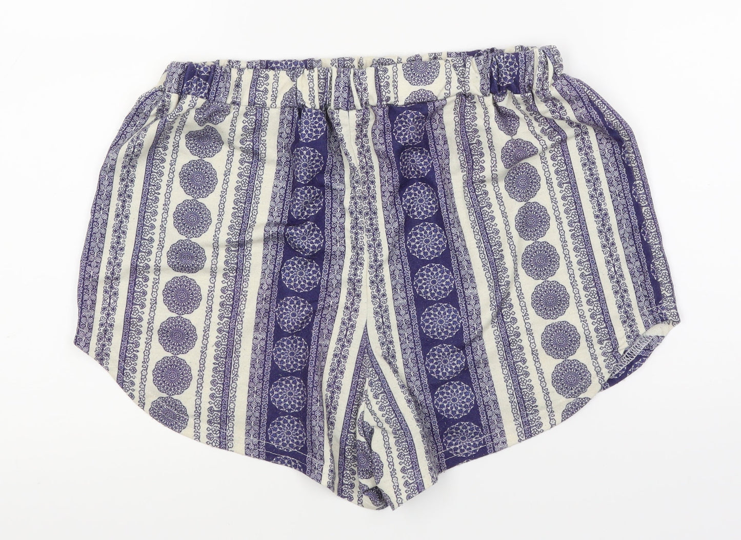 Missguided Womens Blue Striped  Hot Pants Shorts Size 8