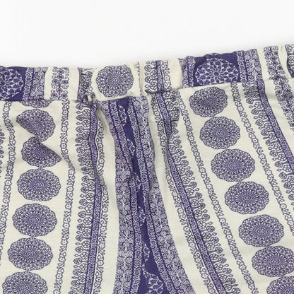 Missguided Womens Blue Striped  Hot Pants Shorts Size 8