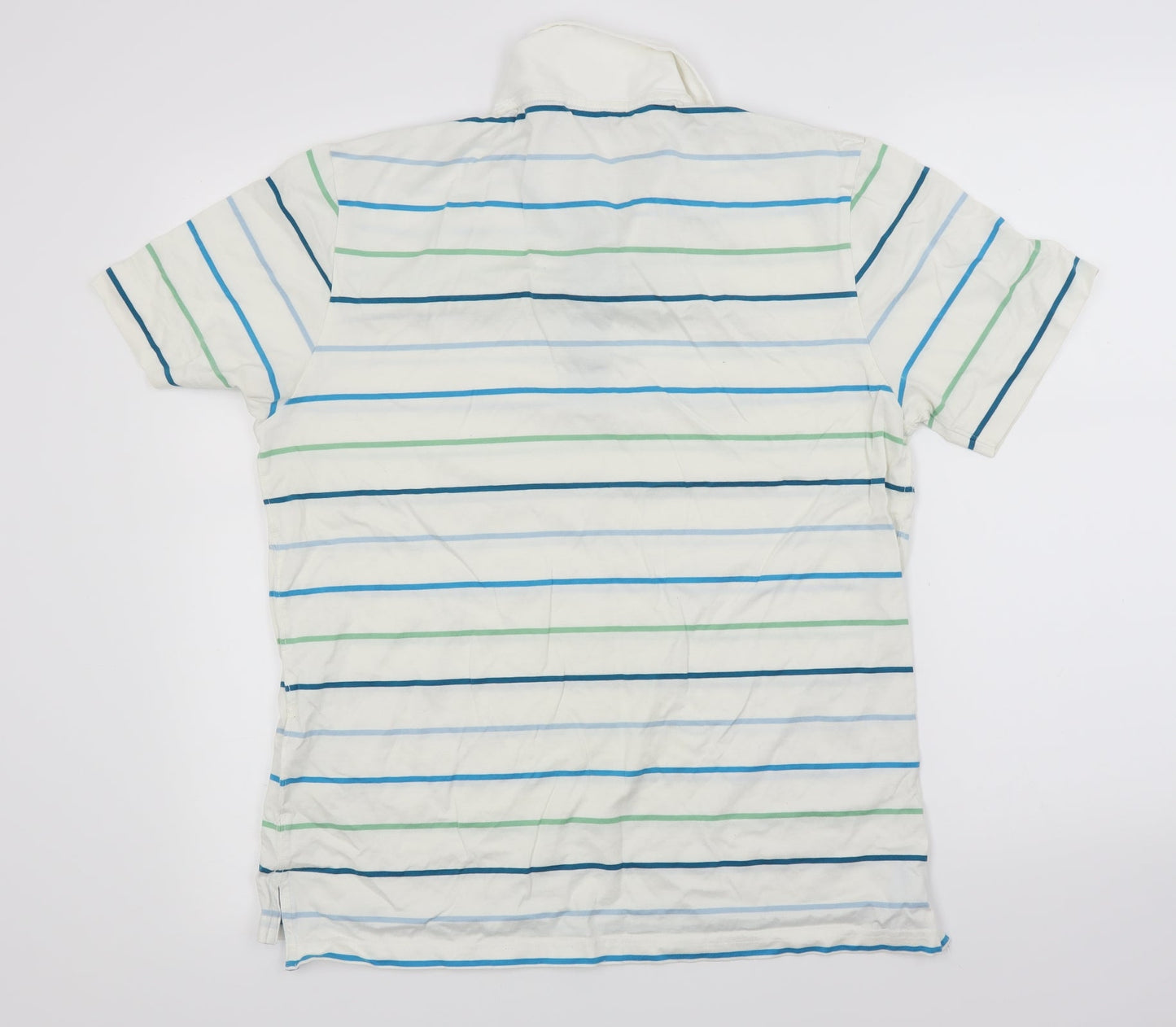 Ungaro Mens White Striped   Polo Size M