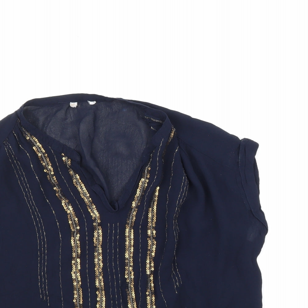 Womens UK Size  Preworn Blue Basic Blouse