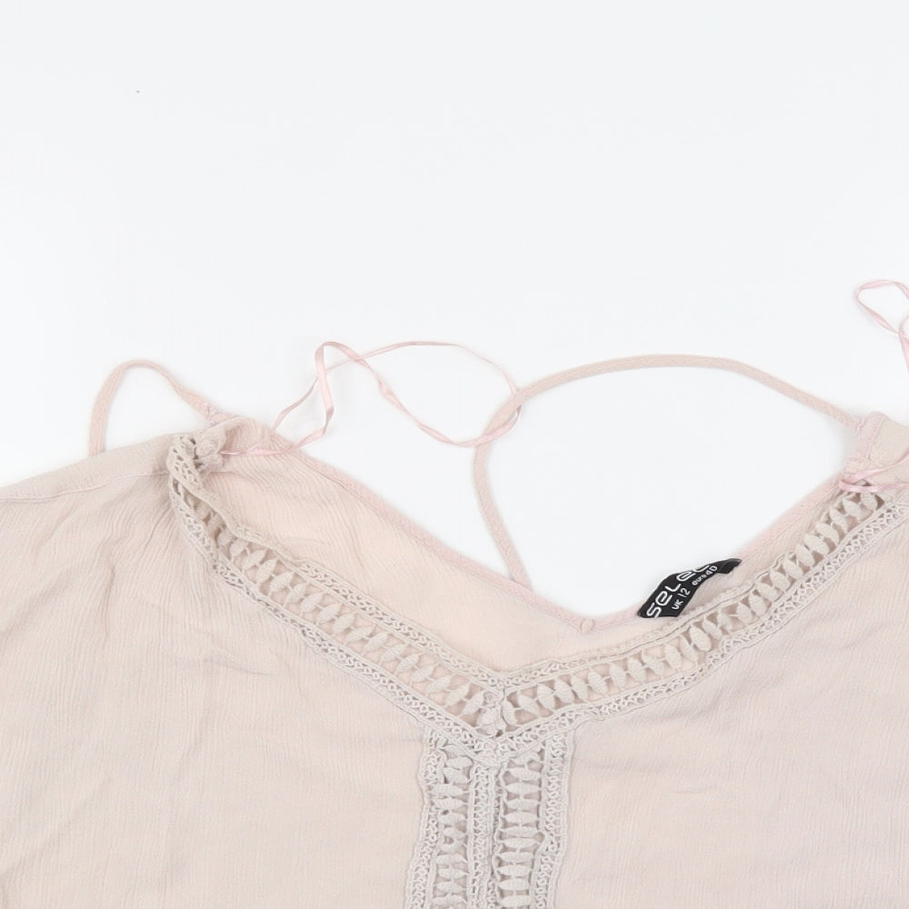 Womens UK Size 12 Select Pink Basic Blouse