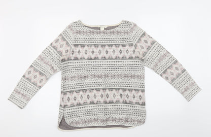 H&M Womens Multicoloured Argyle/Diamond  Pullover Jumper Size M