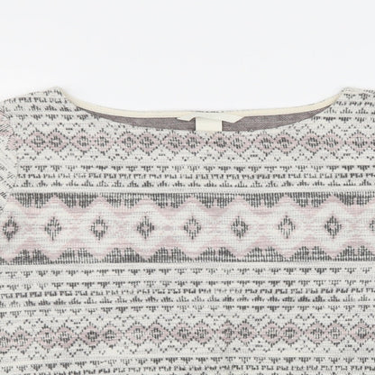 H&M Womens Multicoloured Argyle/Diamond  Pullover Jumper Size M