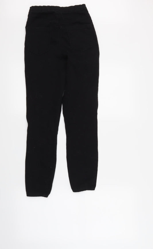 Denim & Co. Womens Black  Denim Trousers  Size 4 L25 in