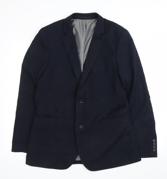 Mens UK Size 42 Topman Regular Blue Suit Jacket