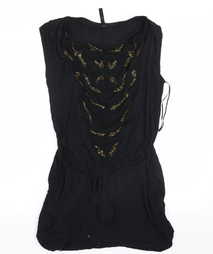 Womens UK Size 10 NEXT Black Basic Blouse