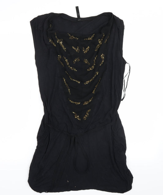 Womens UK Size 10 NEXT Black Basic Blouse