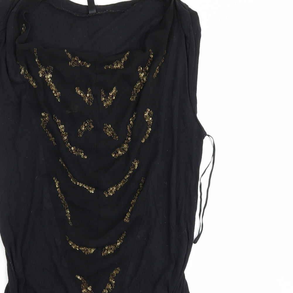 Womens UK Size 10 NEXT Black Basic Blouse