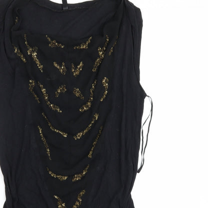 Womens UK Size 10 NEXT Black Basic Blouse
