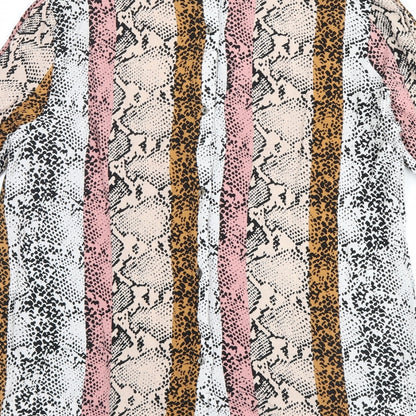 George Womens Yellow Animal Print  Basic Button-Up Size 12  - snake skin