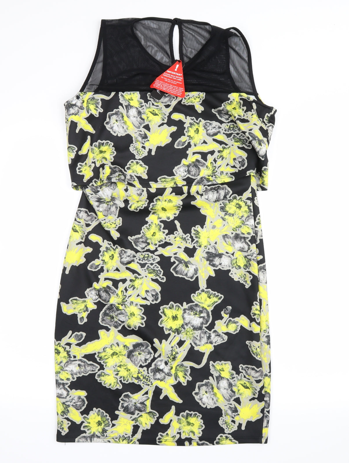 Sparrow Womens Yellow Floral  Tank Dress  Size 12
