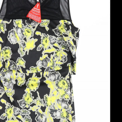 Sparrow Womens Yellow Floral  Tank Dress  Size 12