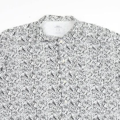 NEXT Mens Black Geometric   Button-Up Size L
