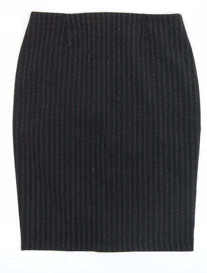 AMARANTO Womens Black Striped  Straight & Pencil Skirt Size 12