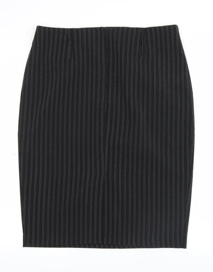 AMARANTO Womens Black Striped  Straight & Pencil Skirt Size 12