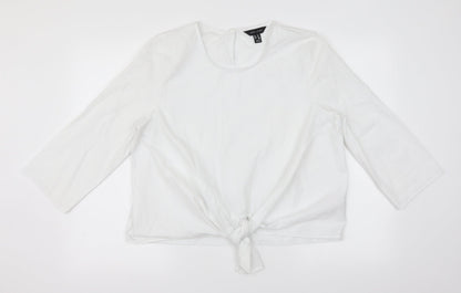 Womens UK Size 14 New Look White Basic Blouse
