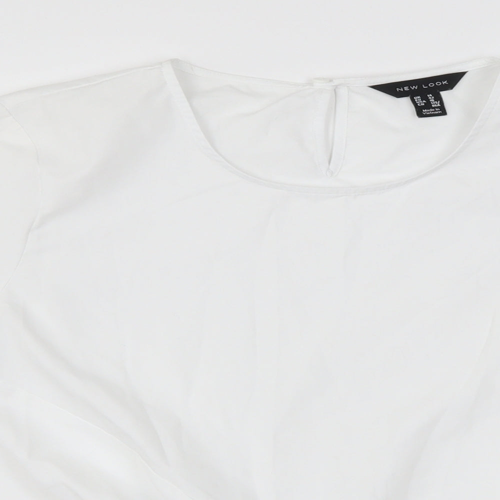 Womens UK Size 14 New Look White Basic Blouse