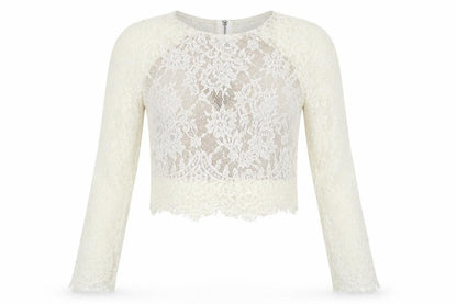 Womens UK Size 8 PRETTYLITTLETHING Ivory Cropped Blouse