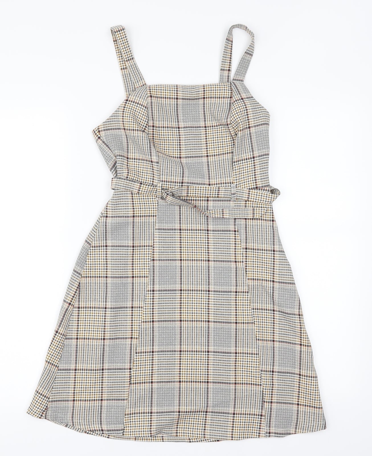 Primark Womens Brown Gingham  Fit & Flare  Size 4