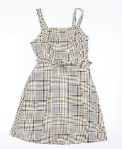 Primark Womens Brown Gingham  Fit & Flare  Size 4