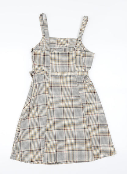 Primark Womens Brown Gingham  Fit & Flare  Size 4