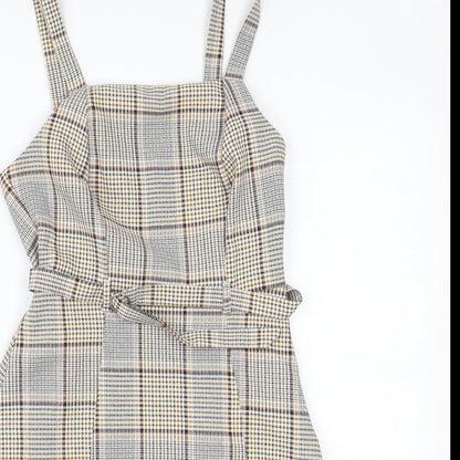 Primark Womens Brown Gingham  Fit & Flare  Size 4