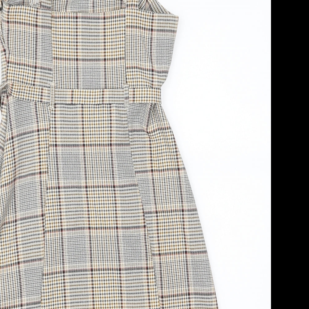 Primark Womens Brown Gingham  Fit & Flare  Size 4