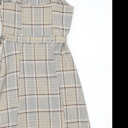 Primark Womens Brown Gingham  Fit & Flare  Size 4