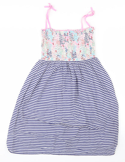 Angels Girls Blue Striped  A-Line  Size M