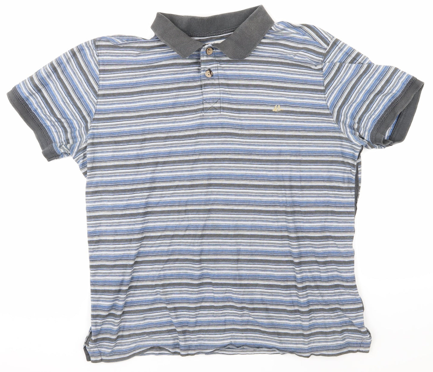 Mantaray Mens Blue Striped   Polo Size L