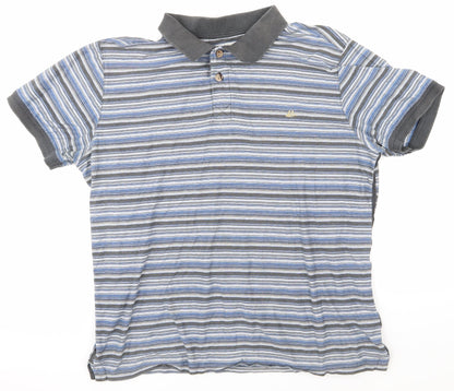 Mantaray Mens Blue Striped   Polo Size L