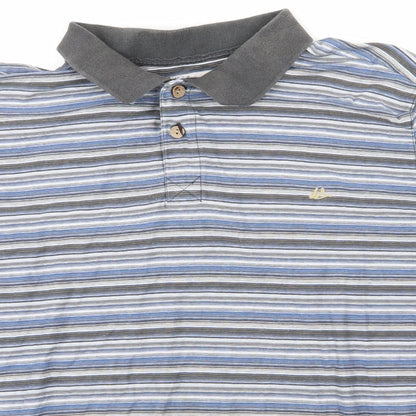 Mantaray Mens Blue Striped   Polo Size L