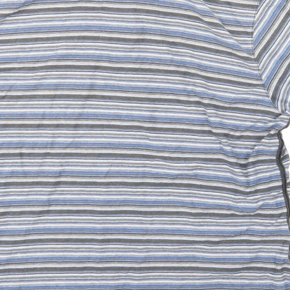 Mantaray Mens Blue Striped   Polo Size L