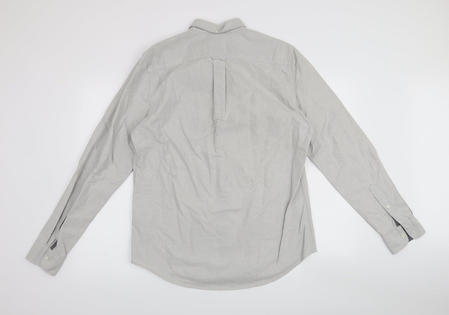 Mens UK Size M NEXT Grey  Button-Up Long Sleeve Casual Shirt