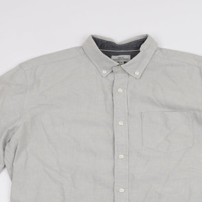 Mens UK Size M NEXT Grey  Button-Up Long Sleeve Casual Shirt