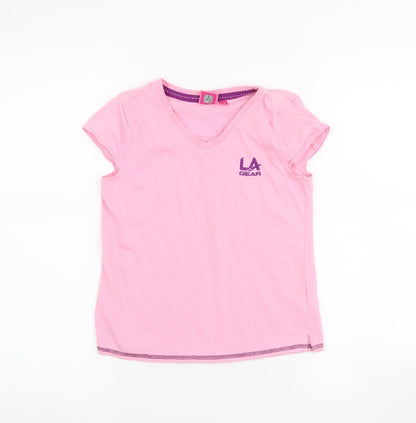 LA Gear Girls Pink   Basic T-Shirt Size 9-10 Years
